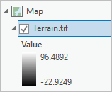 Terrain.tif legend