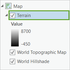 Selecting the Terrain layer