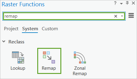 Searching for the Remap tool