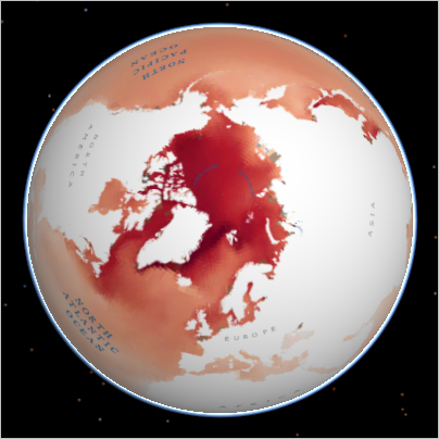 Globe view of the Arctic
