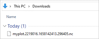 Downloads folder with .nc file