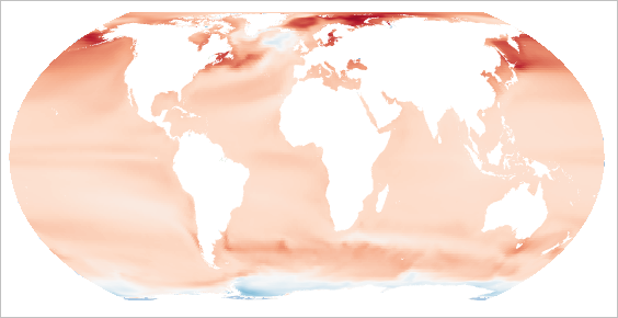 Map of changes in dissolved oxygen