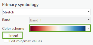 Invert check box unchecked in the Symbology pane