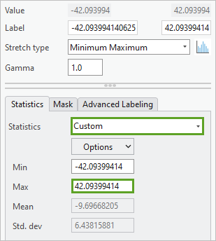 Custom statistics in the Symbology pane