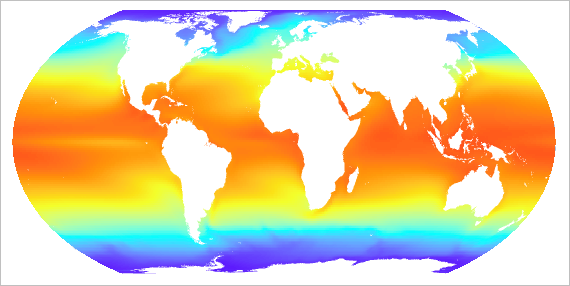 Map of future temperature projections
