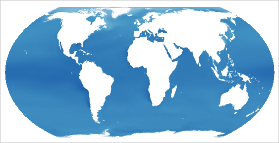 Map of changes in pH in blue