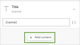 Add content button in the Pop-ups pane
