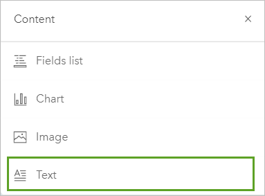 Text in the Content window