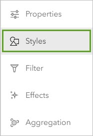 Styles on the Settings toolbar