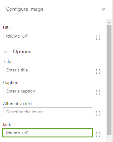 Configure Image window