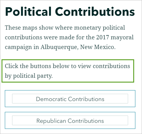 Instructional text above the map actions