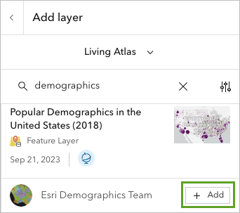 Search Living Atlas for demographics.