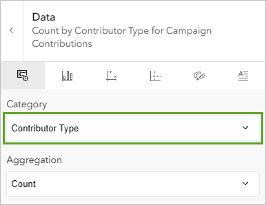Category parameter in the Data pane