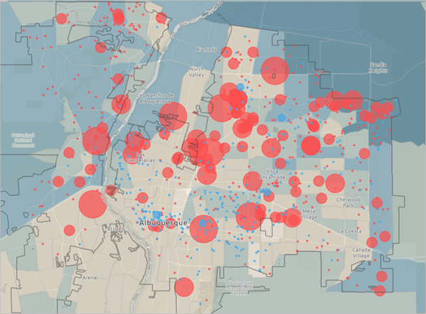 Map of Median household income layer styled on the map