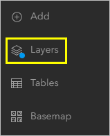 Layers button on the Contents toolbar