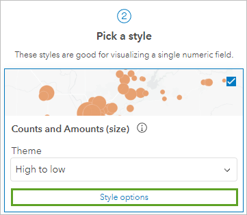 Style options for Counts and Amounts (size)