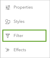 Filter on the Settings toolbar