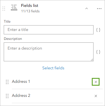 Remove button for Address 1