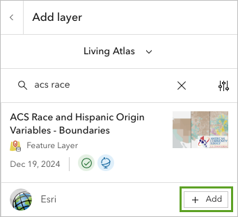 ACS Race and Hispanic Origin Variables - Boundaries layer