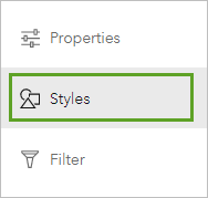 Styles on the Settings toolbar