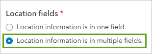 Location fields parameter