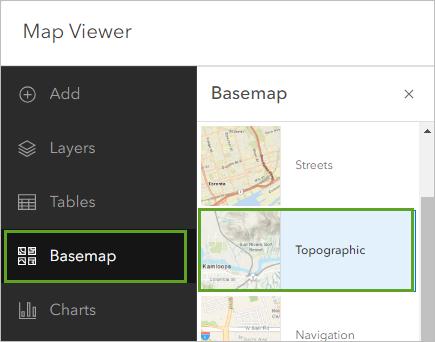 Topographic basemap