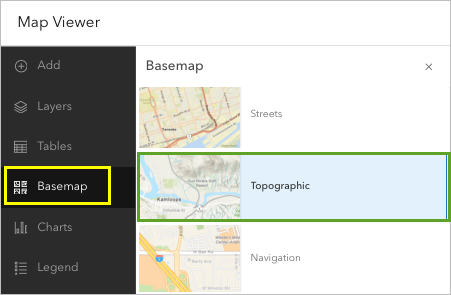 Topographic basemap