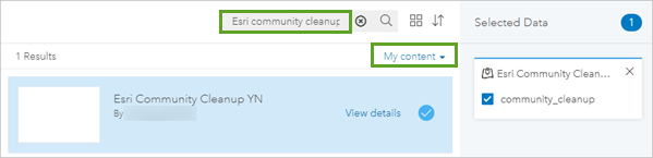 Search for and choose your cleanup dataset.