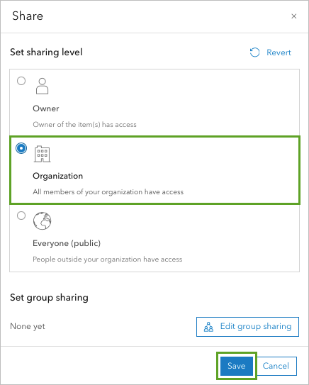 Enable Organization sharing