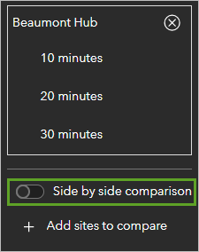 Side by side comparison toggle button