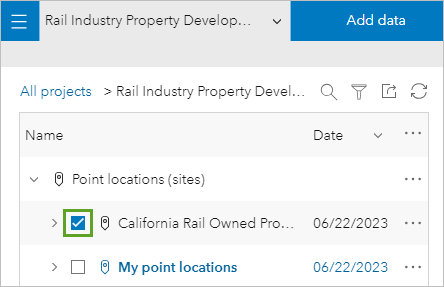 Turn on the California Rail Owned Properties layer.