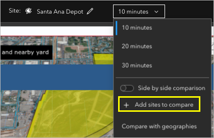 Add sites to compare