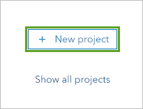 Create new project button