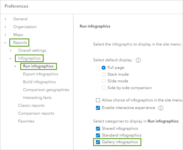 Gallery infographics enabled
