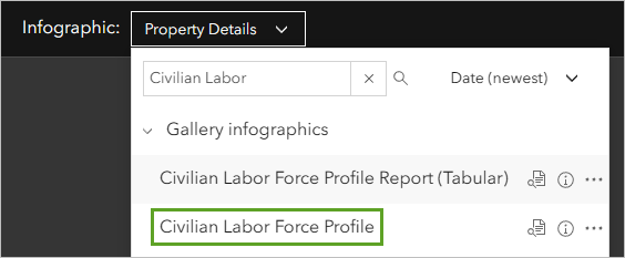 Civilian Labor Force Profile infographic option