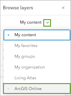 ArcGIS Online option