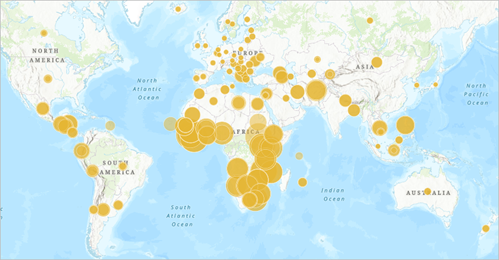 Map showing food insecurity data