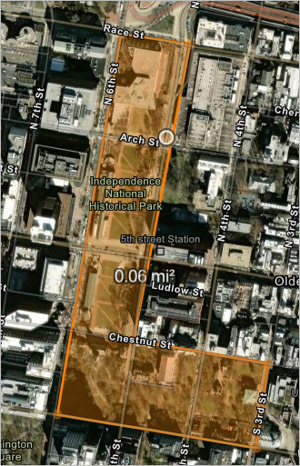 Measurement of the area of Independence Mall