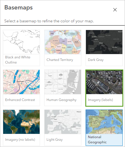 Imagery Hybrid basemap