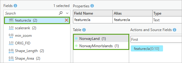 Field Map for featurecla field