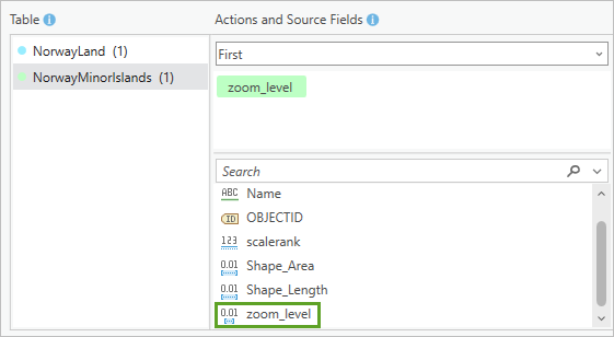 New source field in Actions and Source Fields section