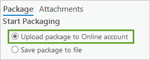 Upload package to Online account