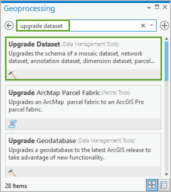 Search for tool using Geoprocessing pane