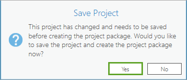 Save project before packaging