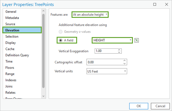 Set height for trees