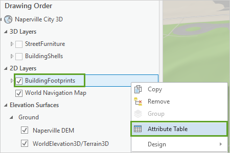 Open the BuildingFootprint layer attribute table.