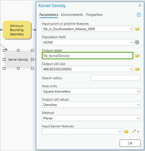 Kernel Density parameters