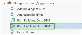 Burn Flowlines Onto DTM tool