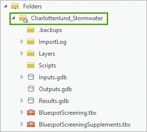 Display project folder in Catalog pane.