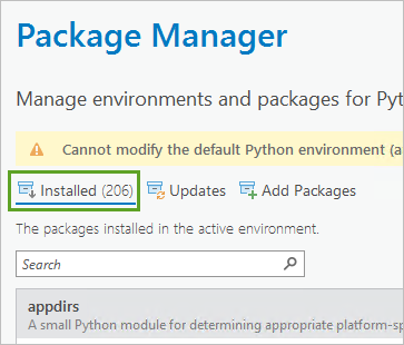 Installed packages option